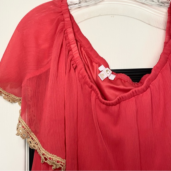 Charming Charlie Coral Off the Shoulder Top - Picture 4 of 4